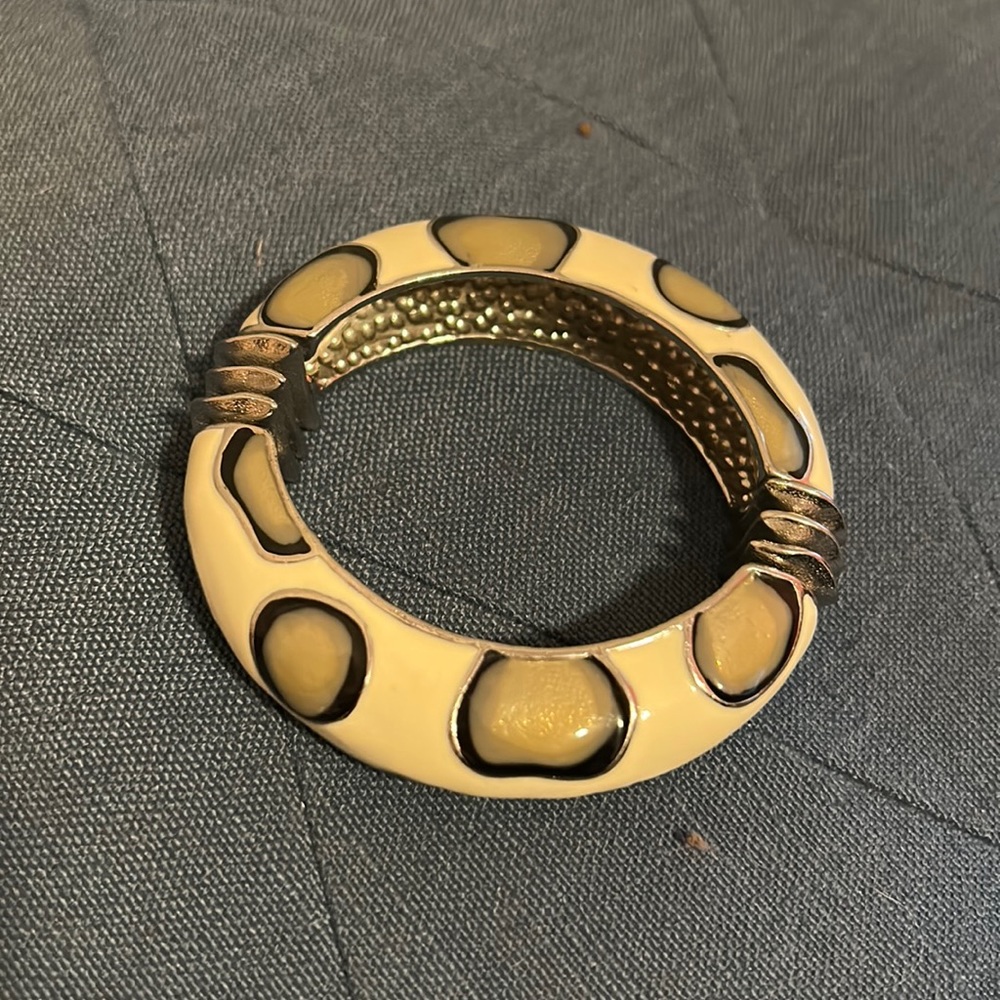 Embossed Metal Animal Print Bangle Bracelet